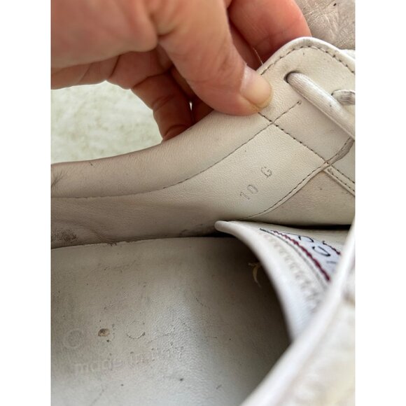 Gucci White Leather Sneakers With Red & Blue Stripes Size 10G - Picture 3 of 13